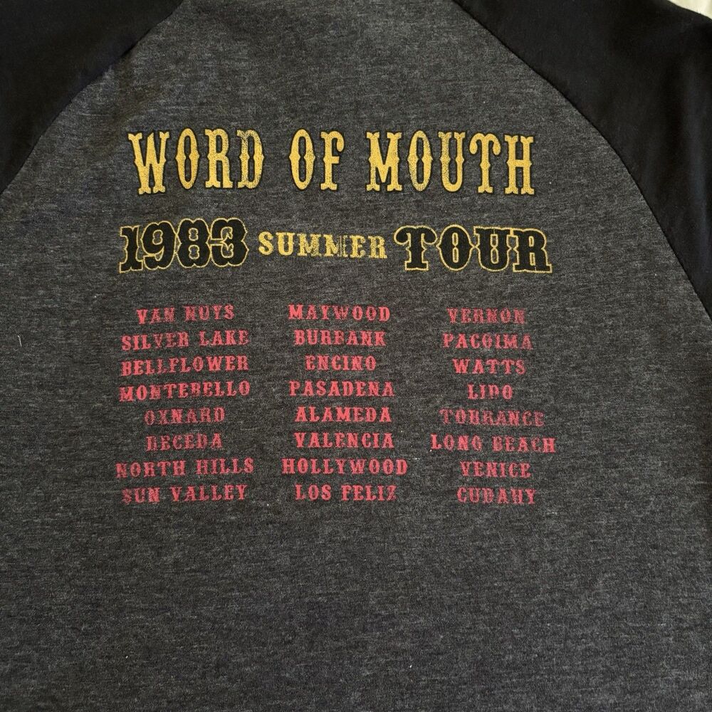 Vintage Goldcaps Word Of Mouth Summer Tour 1983 Concert T-shirt Tee Large